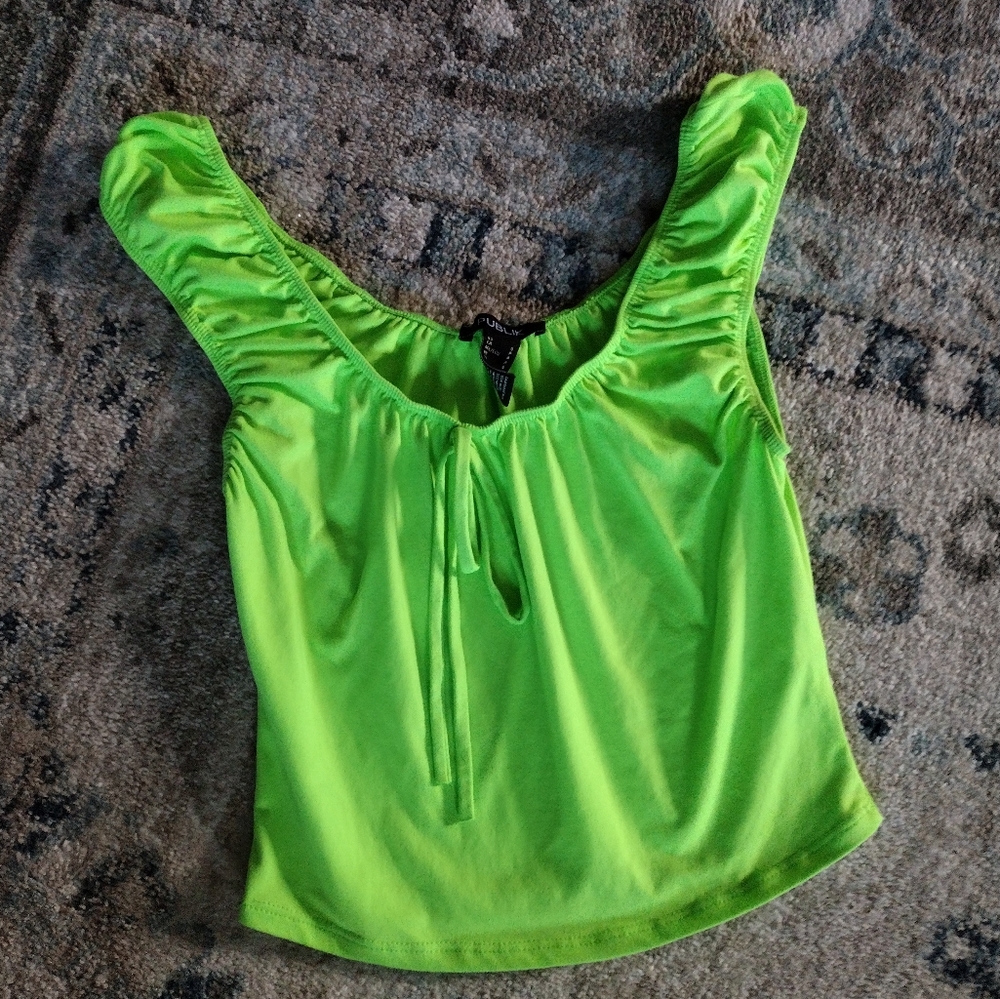 Lime green crop top